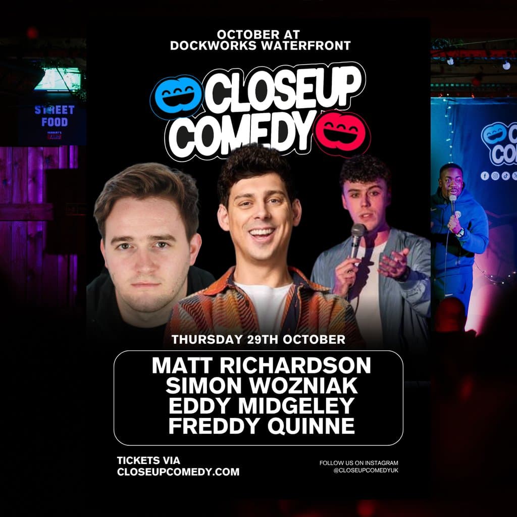 CLOSEUP COMEDY at Dockworks Waterfront with Matt Richardson!, Dockworks Waterfront, Brierley Hill